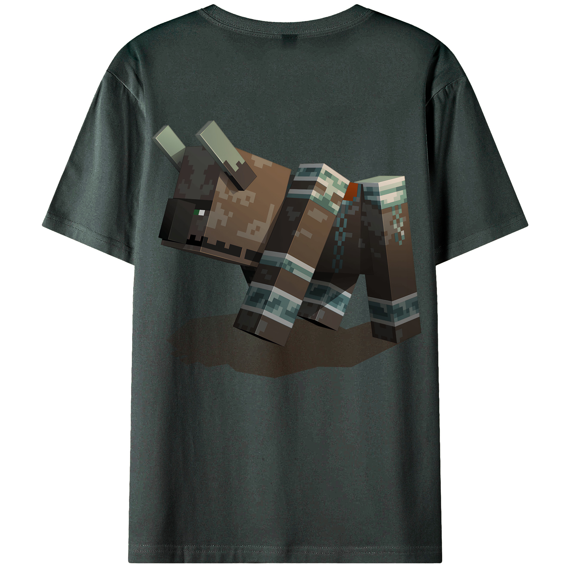 （画像用） マインクラフト ブロックの世界 Minecraft MC Block world 綿100％ メンズ半袖Tシャツ（バックプリント） 通気性